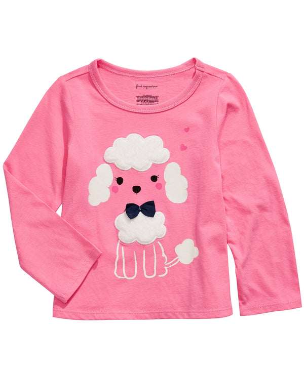 First Impressions Infant Girls Cotton Long Sleeve Poodle T-Shirt
