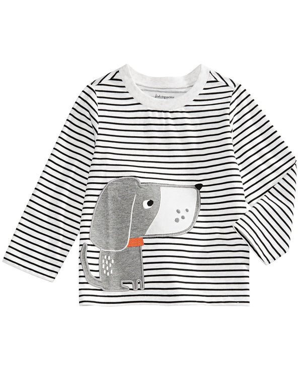First Impressions Infant Girls Striped Dog Print T-Shirt
