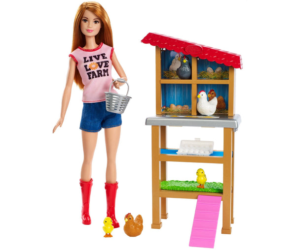 Barbie Aged 3 Plus Chicken Farmer Doll And Playset