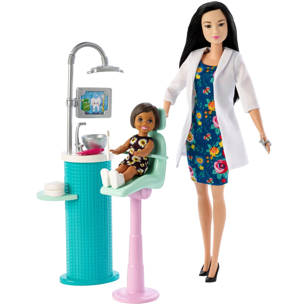 Barbie Aged 3 Plus Dentist Brunette With Small Patient Doll And Playset