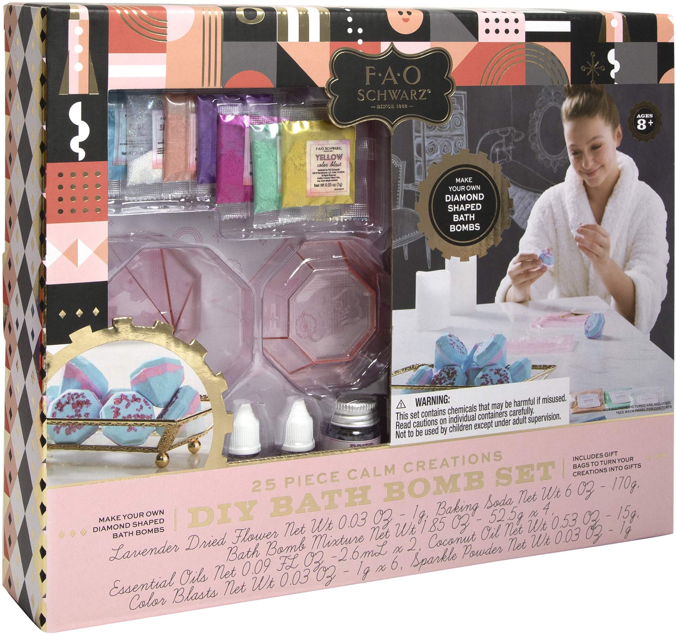 Fao Schwarz Aged 8+ Diy Includes Everything To Create 4 Scented And Colored Spa-ready  Bombs Bath Set 25 Piece Set