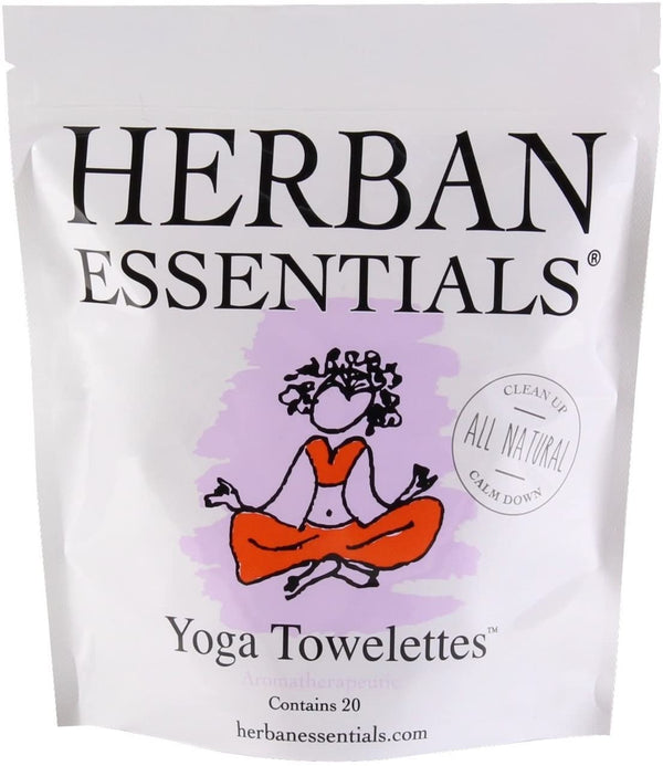 Herban Essentials Essential Aromatherapy Yoga All Natural Lavender Towelettes