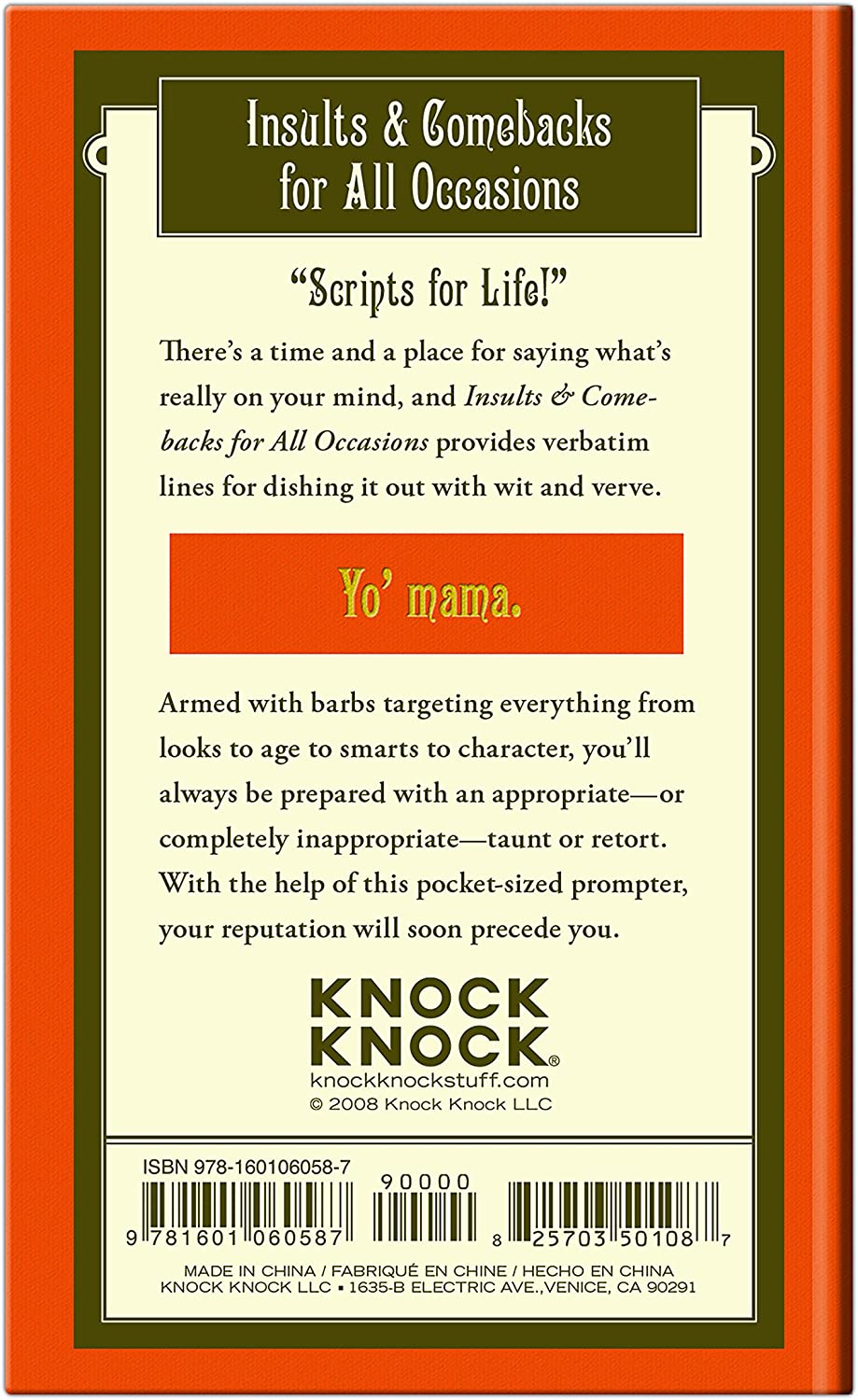 Knock Knock Insults And Comebacks Book For All Occasions