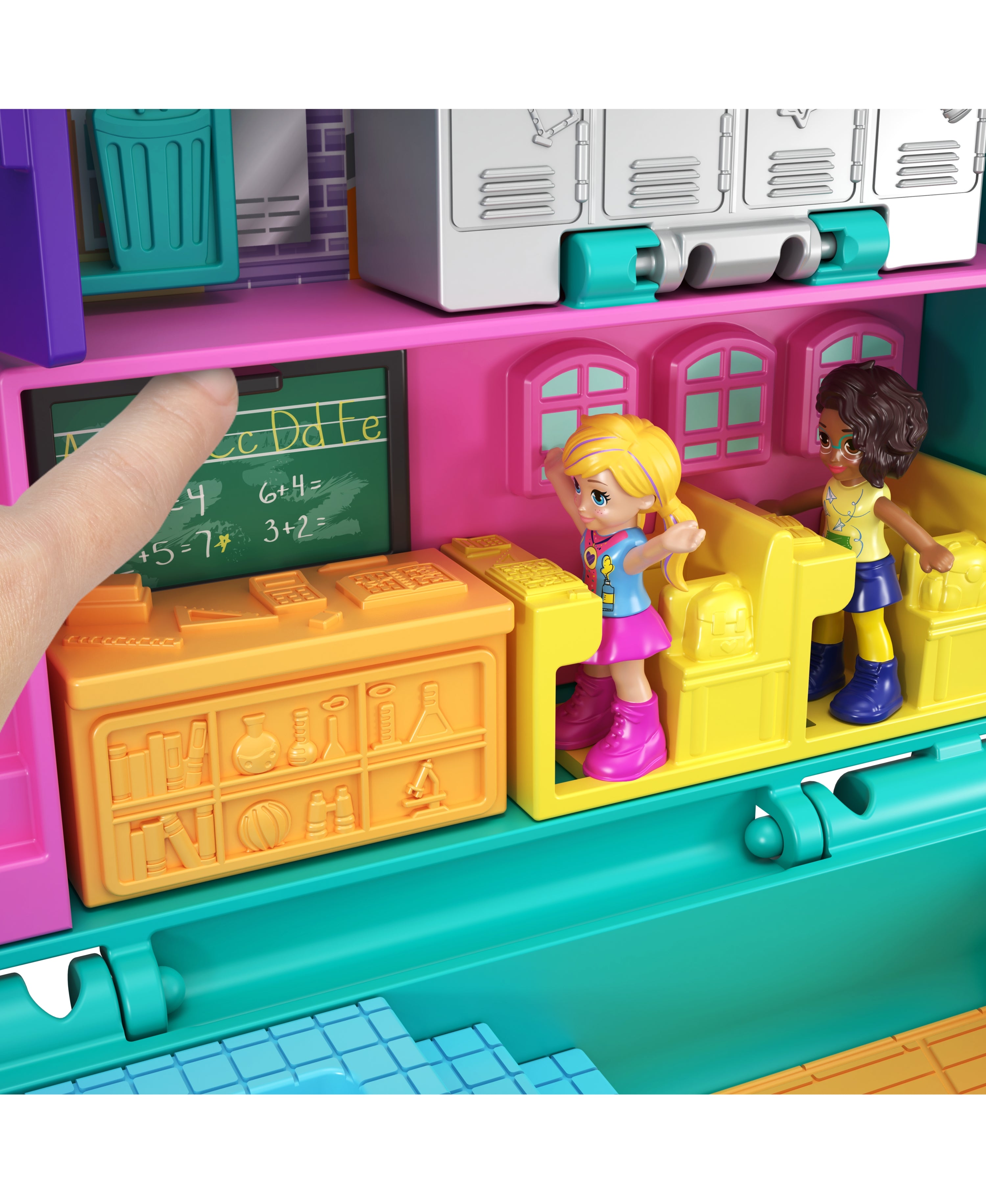 Polly Pocket Mini Middle School Compact with Dolls And Accessories