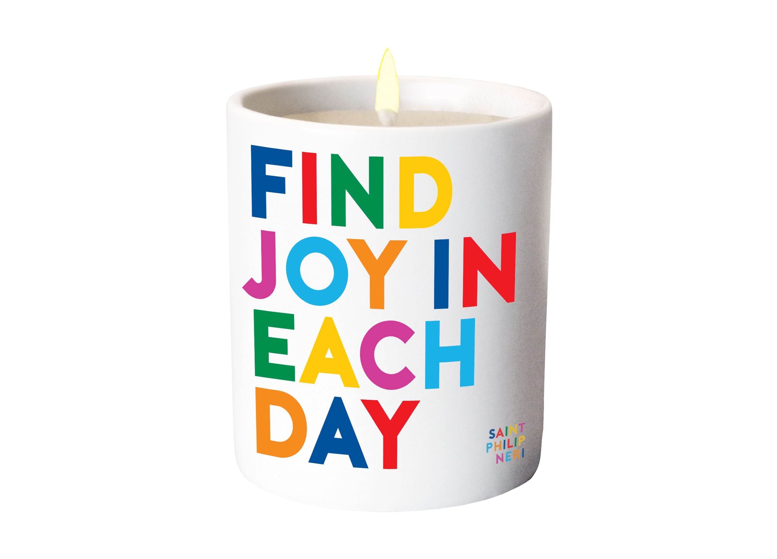 Quotables Unisex Find Joy In Each Day Quote Candle Color White
