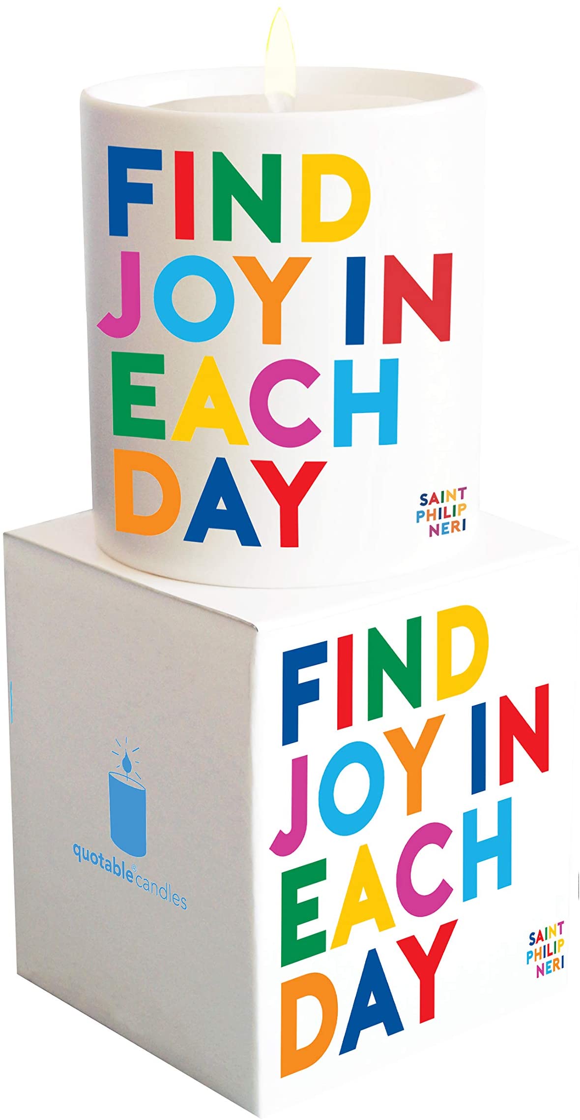Quotables Unisex Find Joy In Each Day Quote Candle Color White