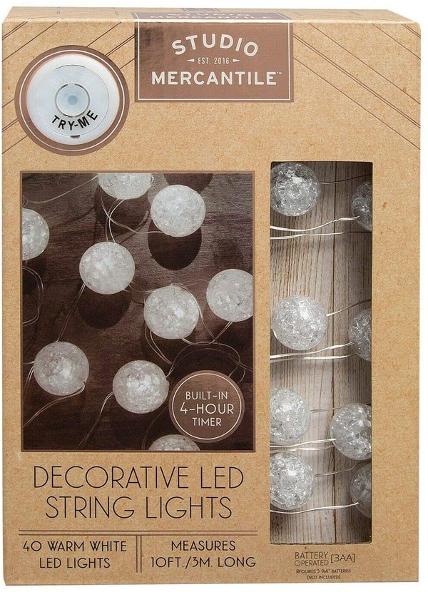 Studio Mercantile Decorative Micro Balls Shimmer 10Ft String Led Lights