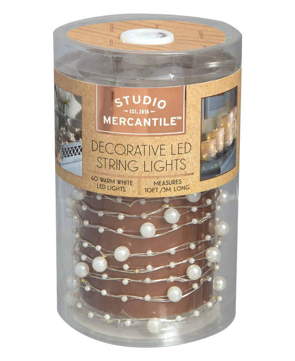 Studio Mercantile Decorative Micro Pearls 10Ft Christmas Led Lights