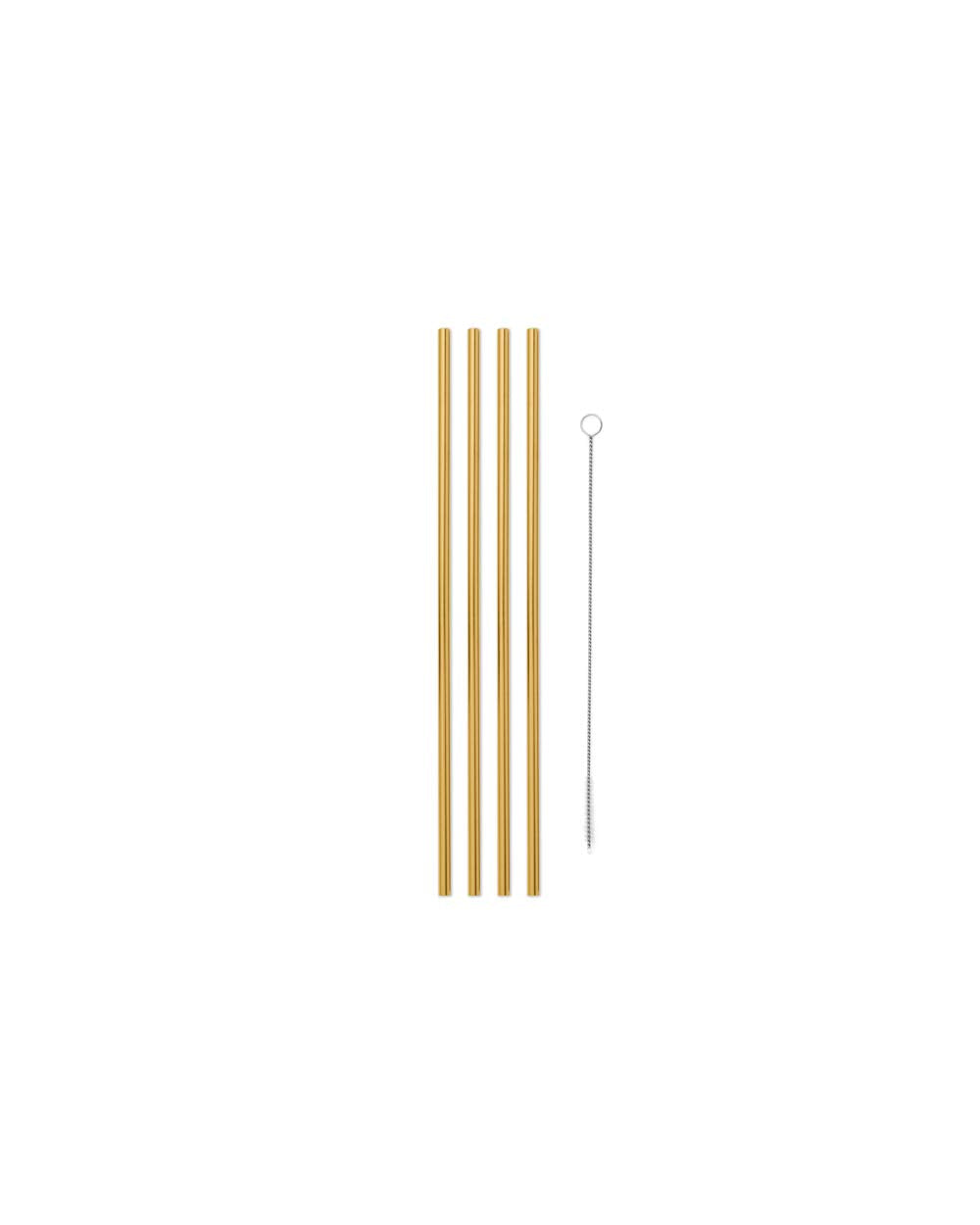 W&P Porter Stainless Steel Metal With Cleaner Brusher Straws Color Gold