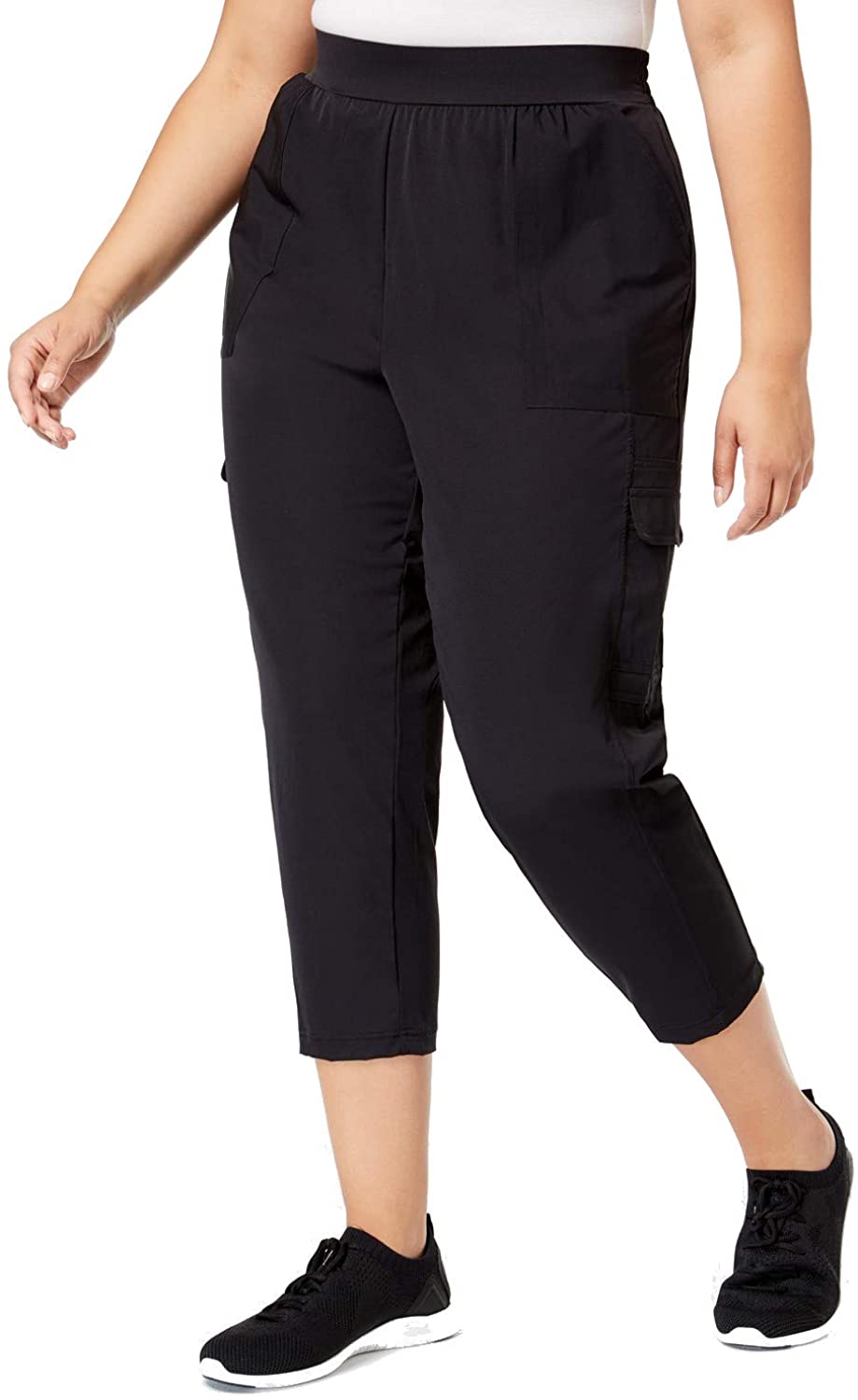 Ideology Womens Plus Size Woven Cargo Pants Color Black