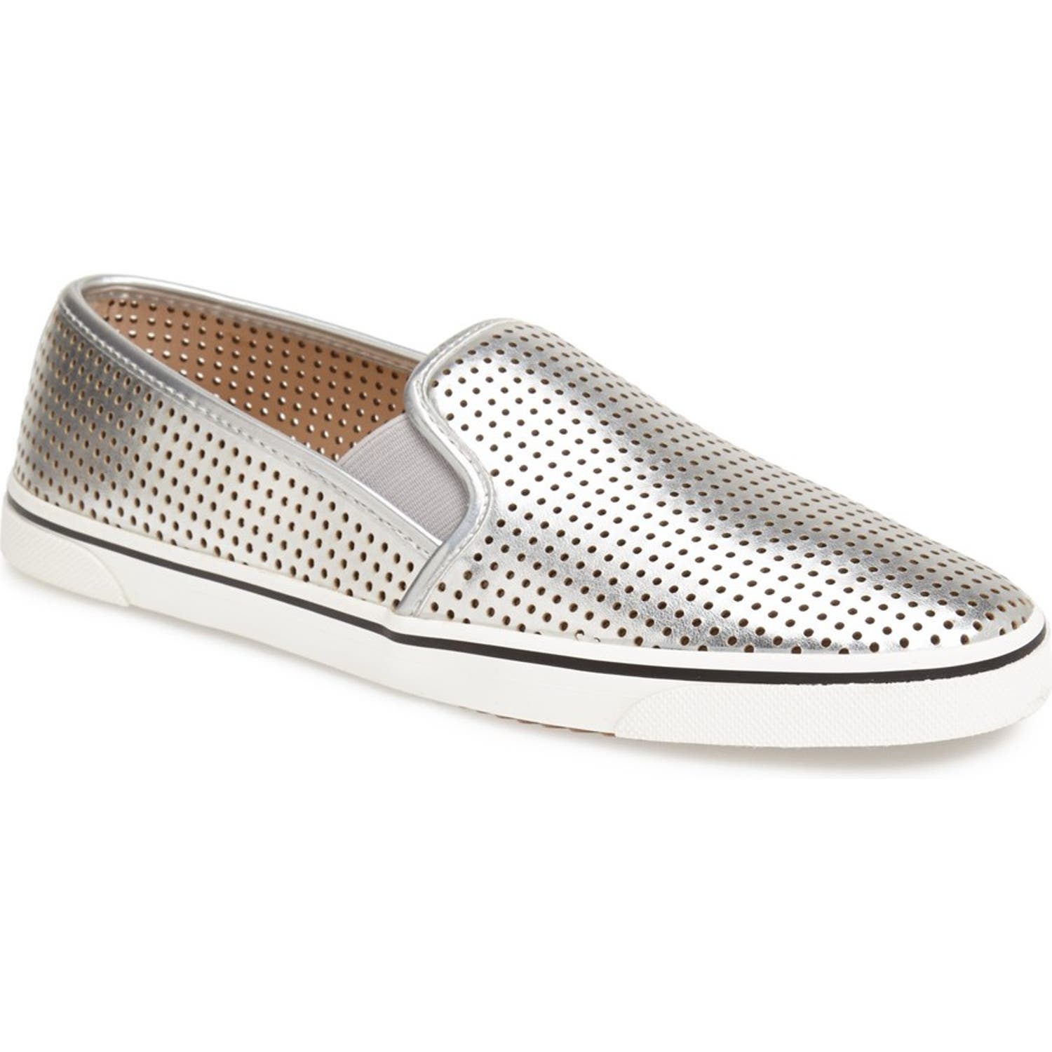 Dolce Vita Womens Mint Stella Slip-On Sneakers Color Silver/White