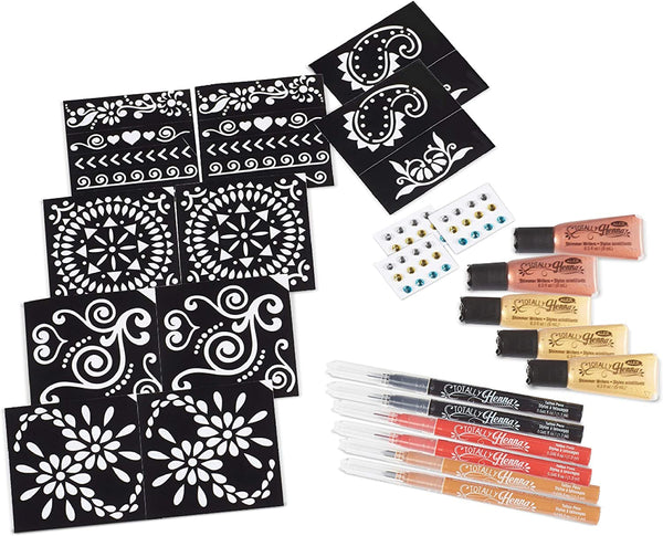 Fao Schwarz Aged 10+ Diy Temporary Tattoo Drawing With 6 Washable Non Toxic Markers Henna Kit