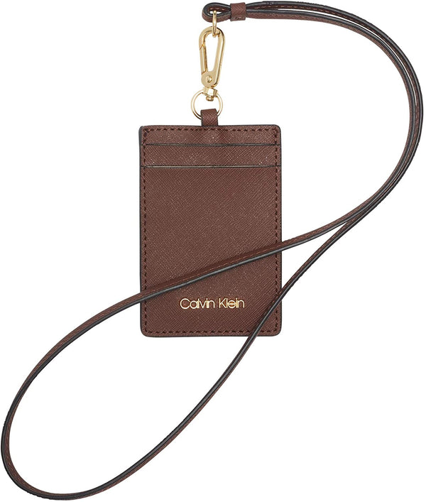 Calvin Klein Womens Leather ID Holder Lanyard