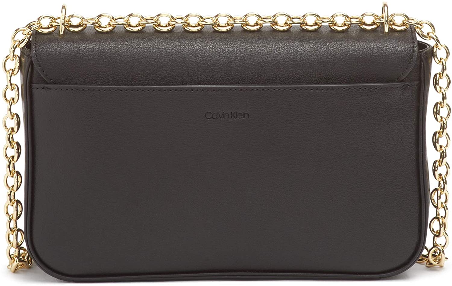 Calvin Klein Womens Lock Leather Shoulder Bag