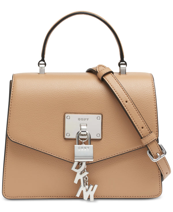 DKNY Womens Elissa Top Handle Leather Satchel Handbag