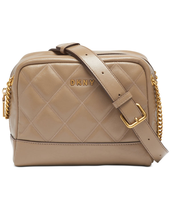 DKNY Womens Sofia Double Chain Leather Shoulder Bag