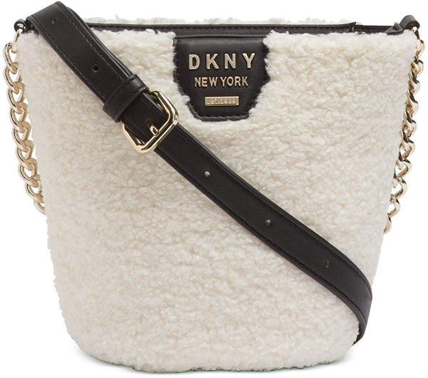 DKNY Womens Shane Sherpa Bucket Bag