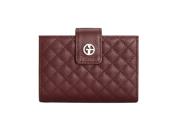 Giani Bernini Womens Quilted Leather Framed Indexer Wallet