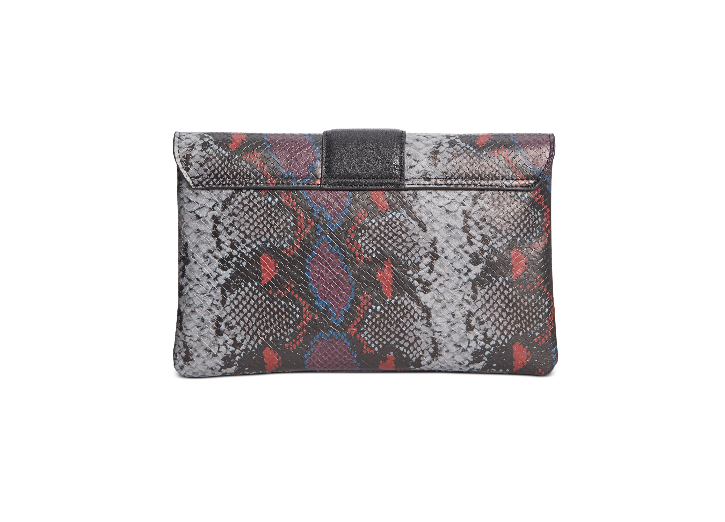INC International Concepts Womens Snake Print Faux Leather Clutch