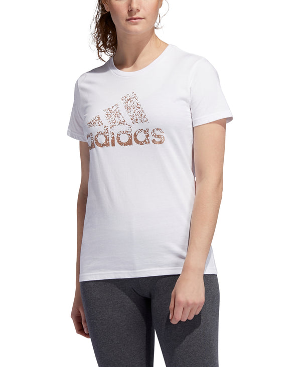 Adidas Womens Cotton Metallic Logo T-shirt