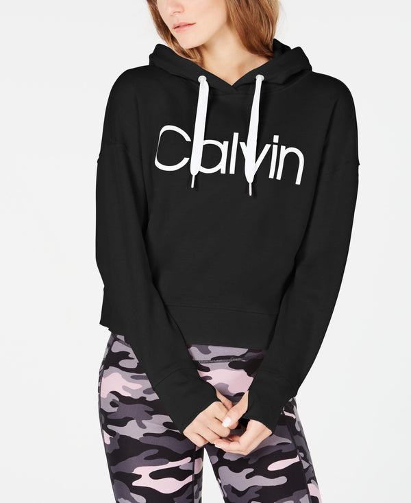 Calvin Klein Womens Logo Fleece Hoodie