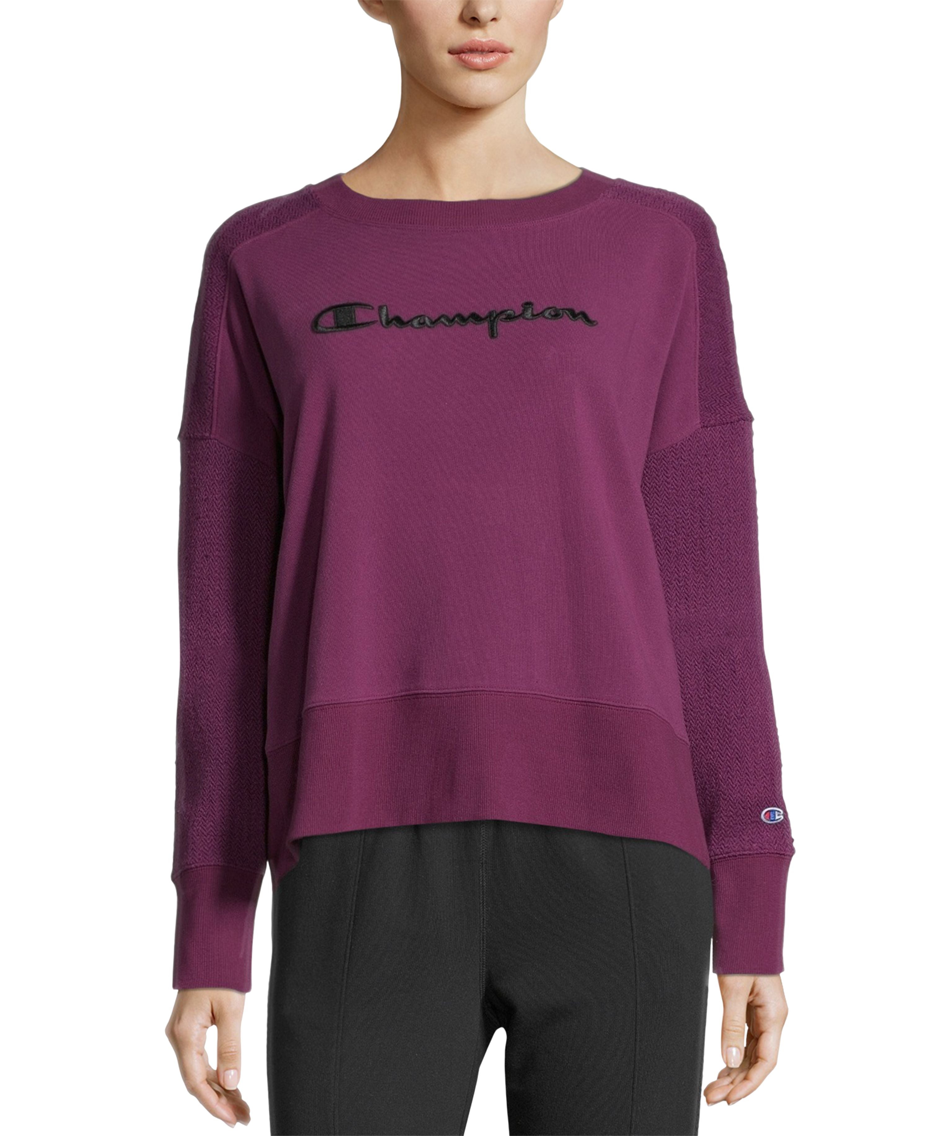 Champion Women's Heritage Cotton Mixed-Texture Sweatshirt