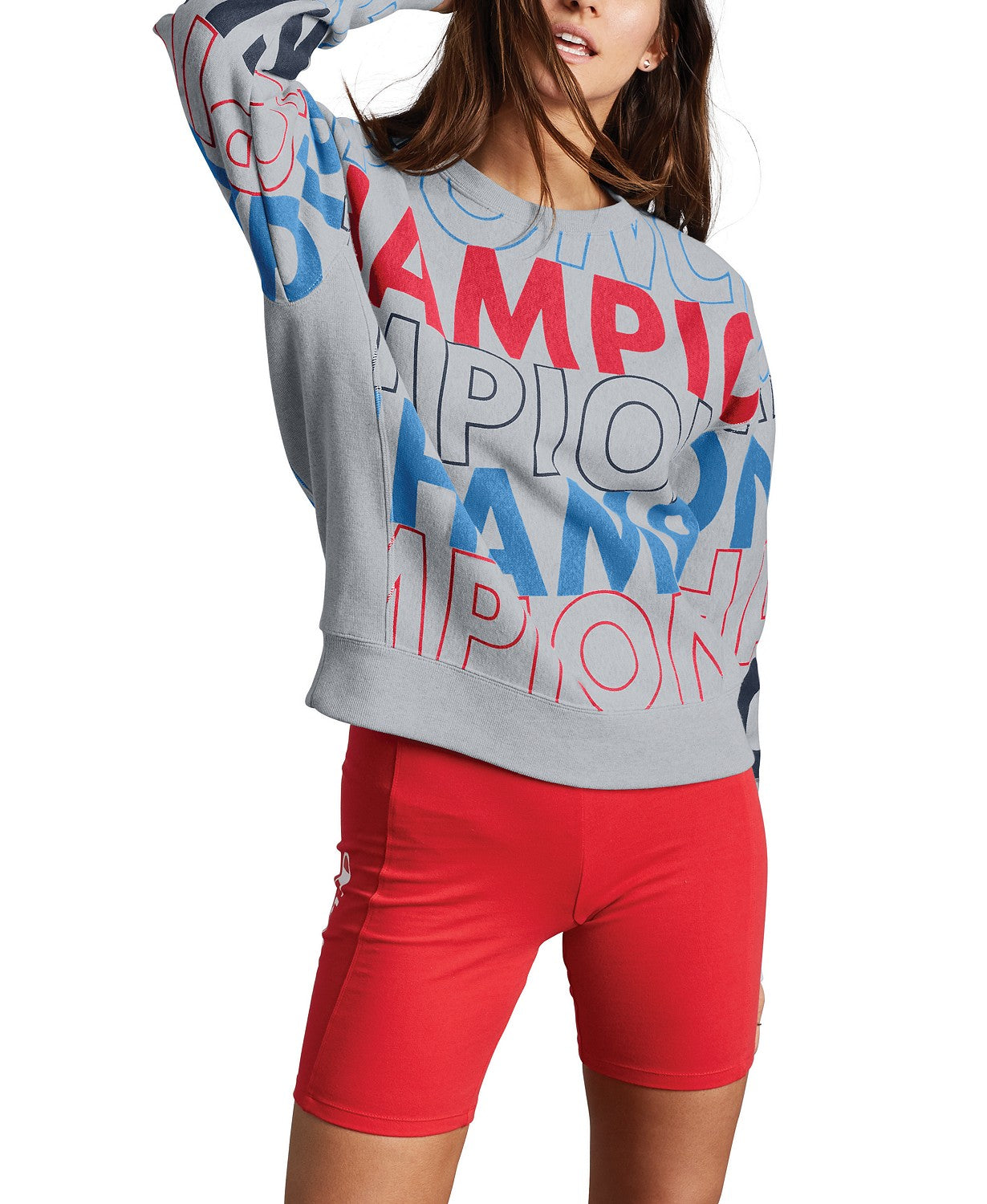 Champion Womens Logo Print Reverse Weave Sweatshirt