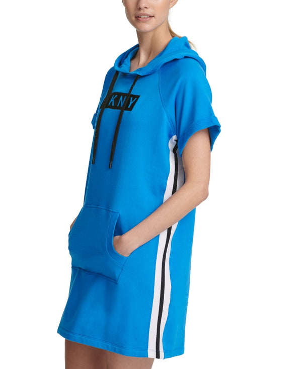 DKNY Womens Sport Logo Hoodie Dress