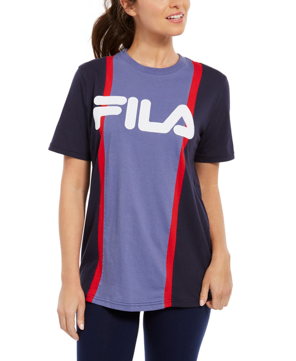 Fila Womens Victoire Cotton Colorblocked T-shirt