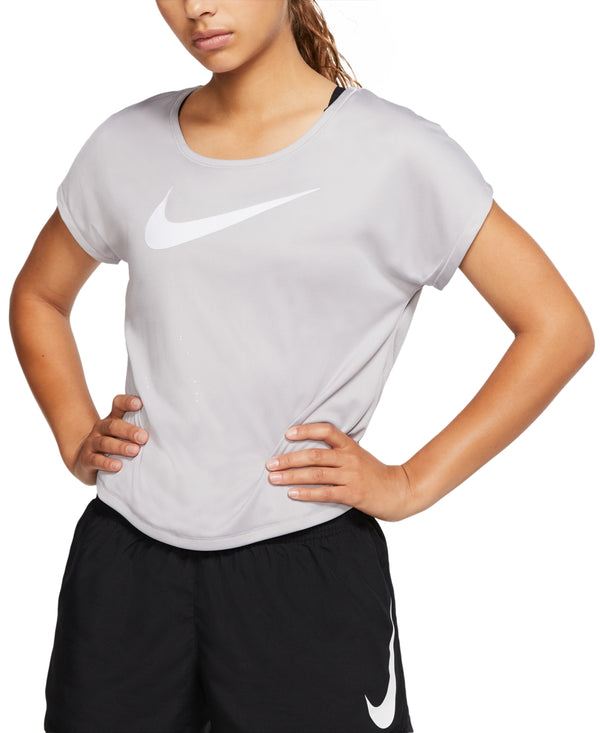 Nike Womens Logo Graphic Short Sleeve Jewel Neck T-Shirt