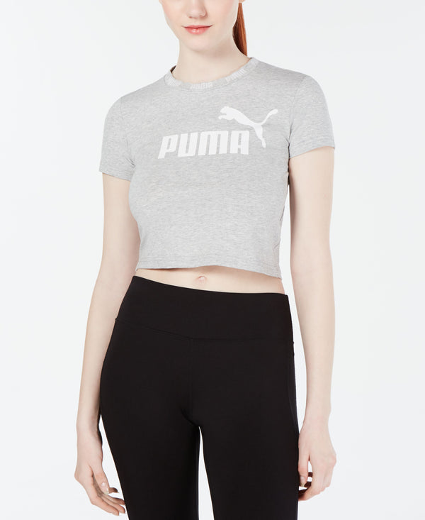 PUMA Womens Amplified Logo Cropped T-Shirt