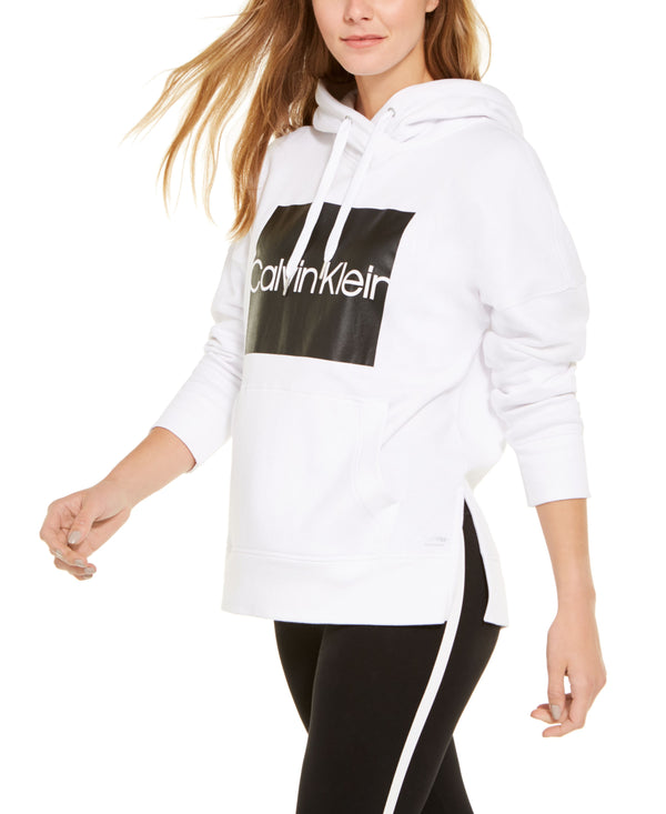 Calvin Klein Womens Logo Fleece lined Sweatshirt