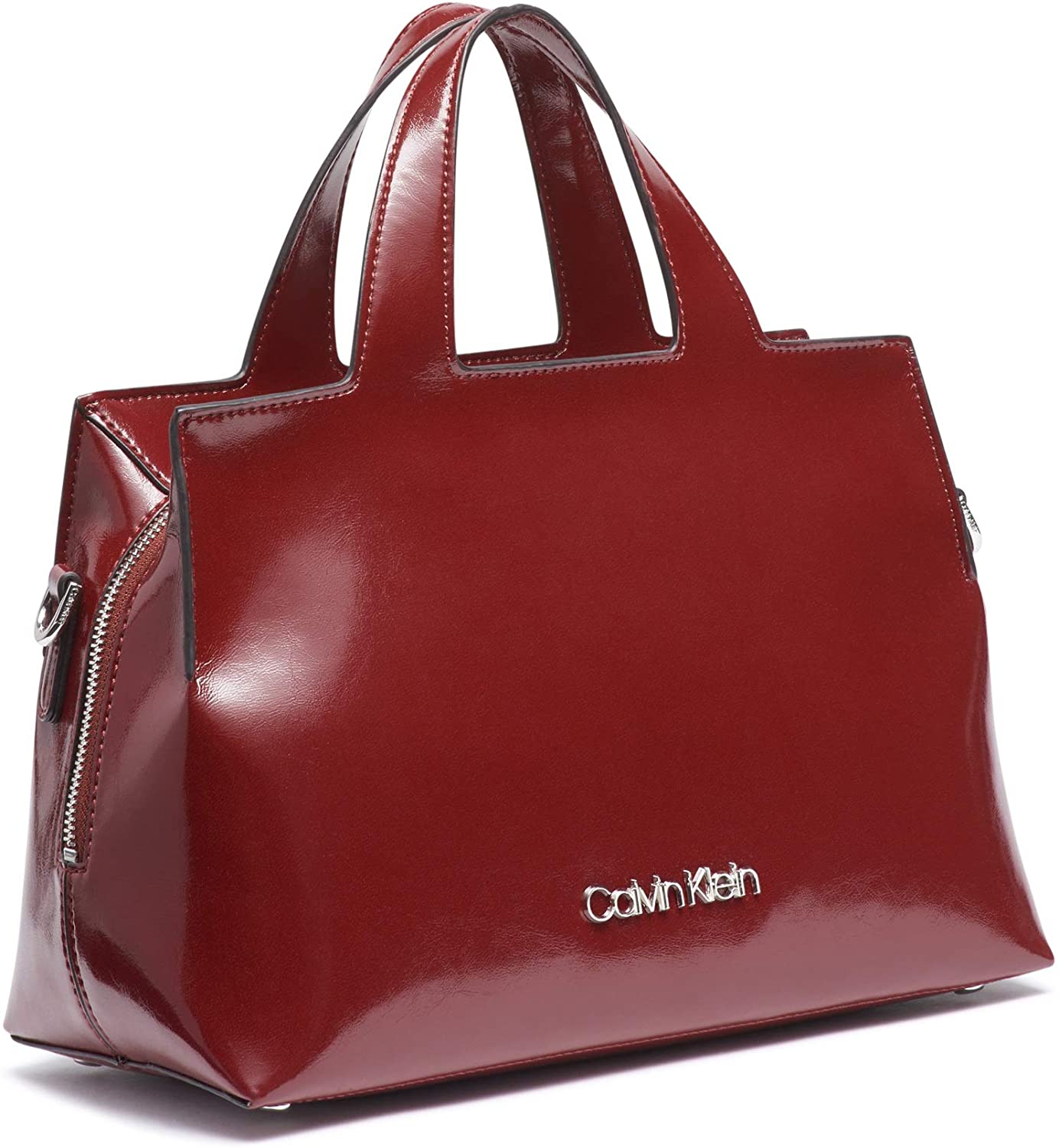 Calvin Klein Womens Neat Leather Satchel