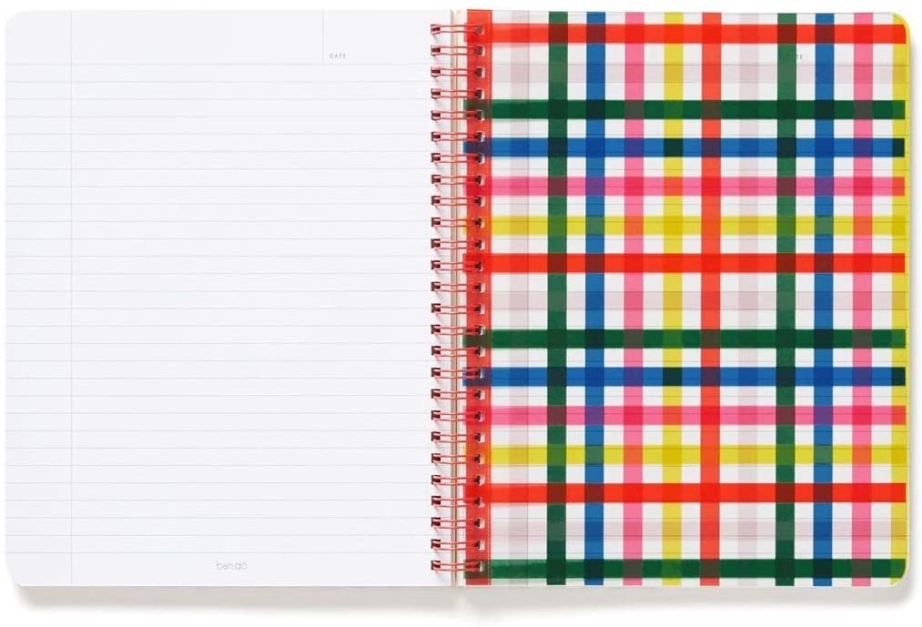 ban.do Colorful Plaid Rough Draft Mini Spiral Notebook