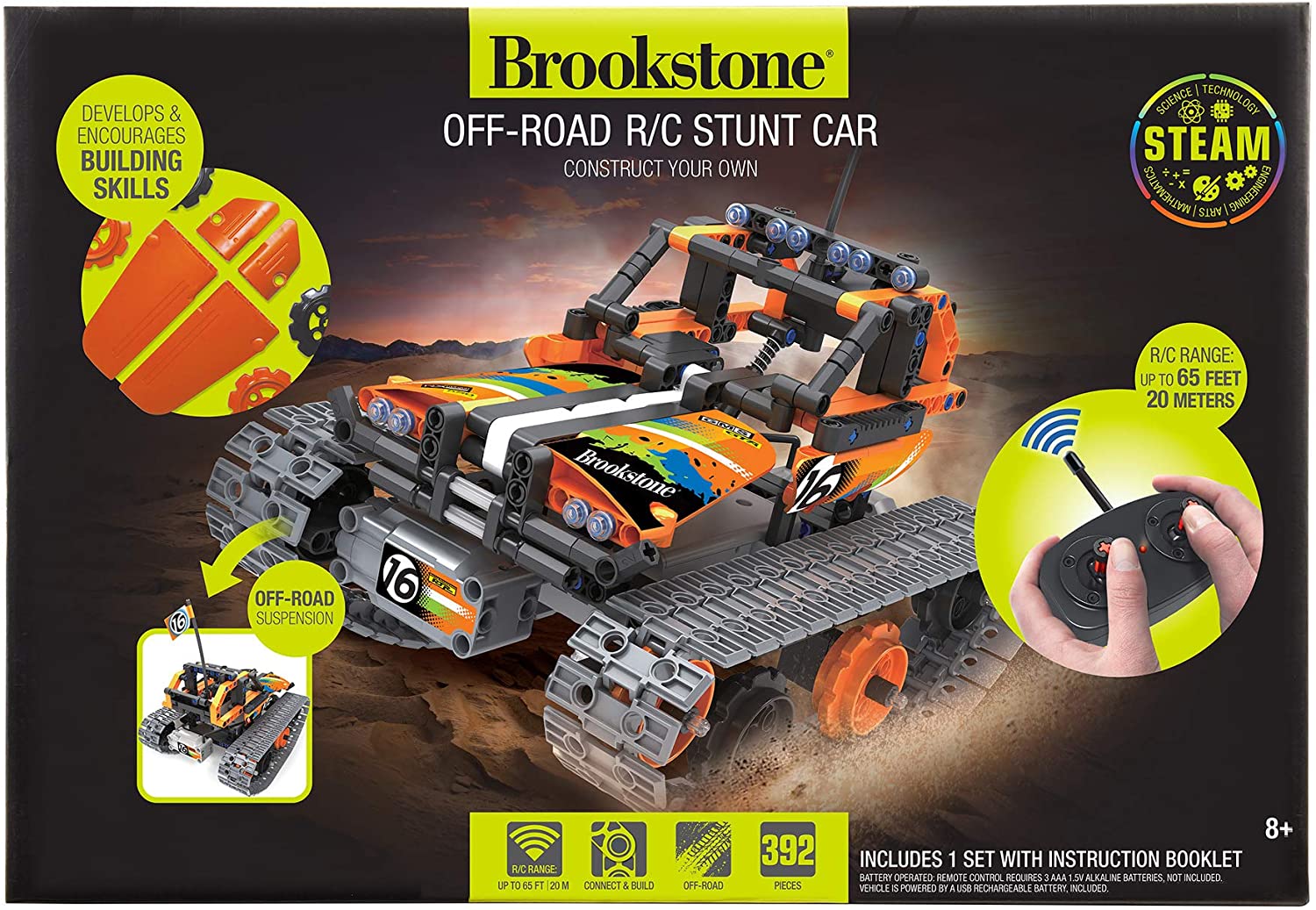 Brookstone Aged 8 Plus Off Road RC Stunt Car Building Kit