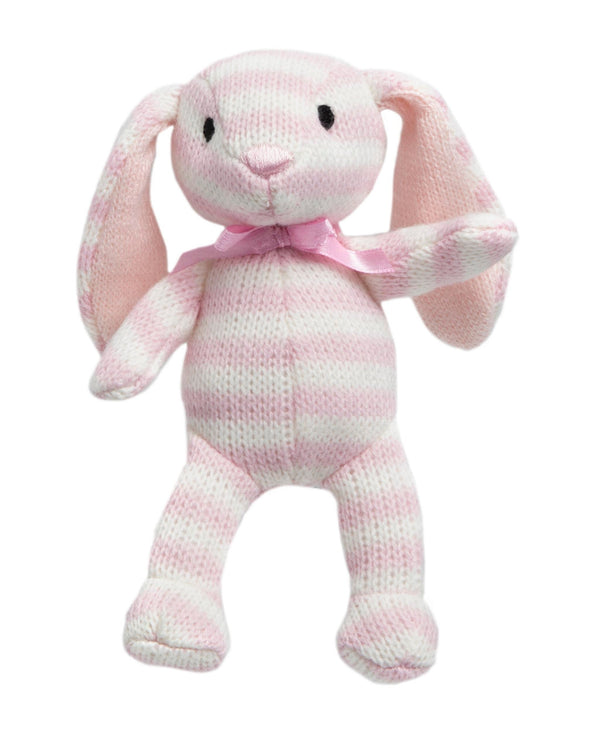 FAO Schwarz Stuffed Bunny Animal Baby Toys 4 Inch Textured Stripe Floppy Bunny