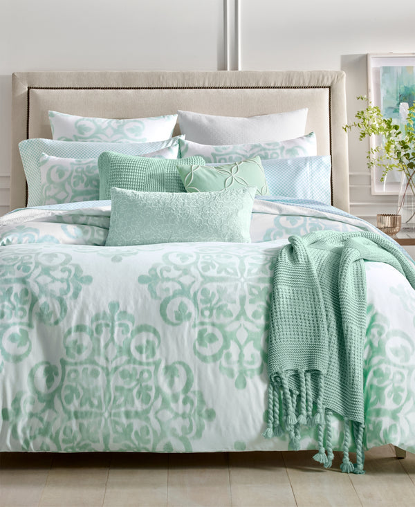 allbrand365 designer brand Watercolor Medallion Print Piece Of 3 Bedding Comforter Set