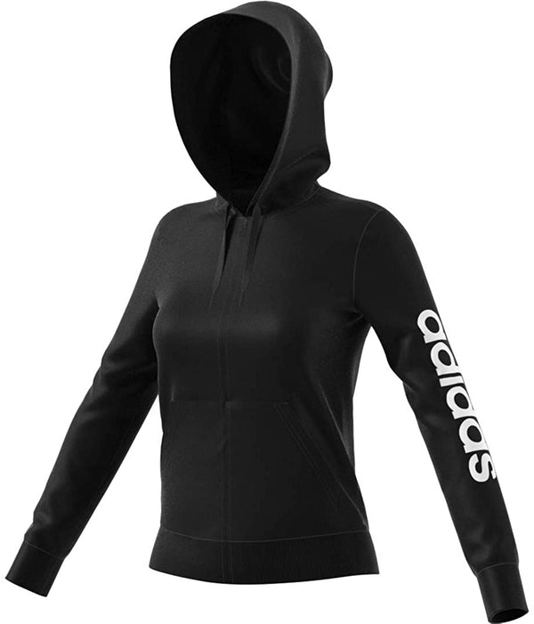 adidas Womens Essentials Linear Long Sleeve Knit Hooded Track Jacket