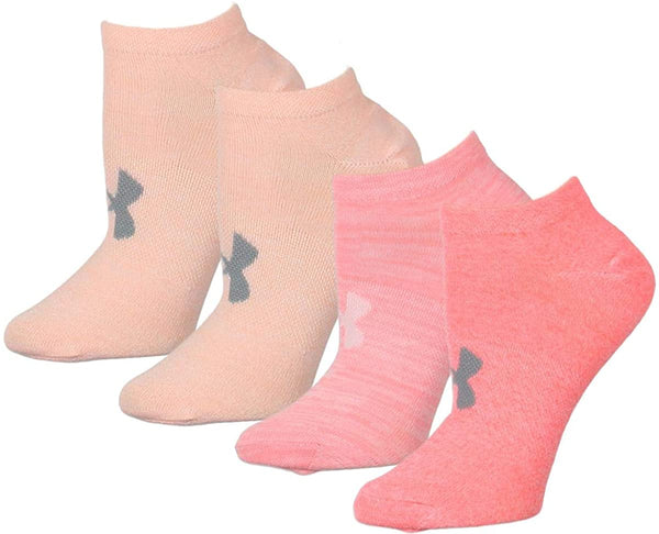 Under Armour Womens 4 Pack Space Dye No Show Socks