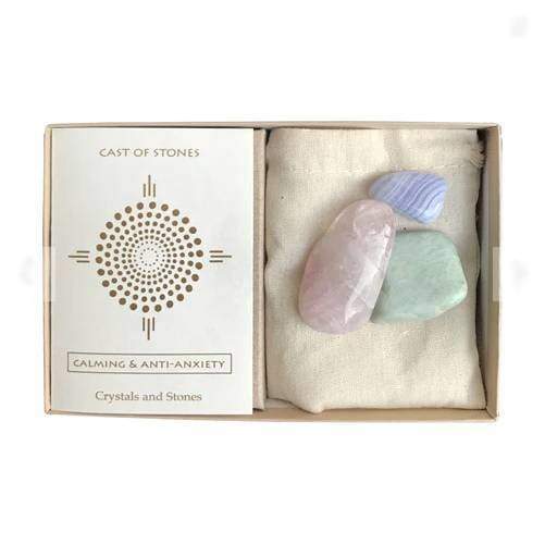 Cast Of Stones Unisex Calming And Anti anxiety Crystal Stone Set 3 Piece Set