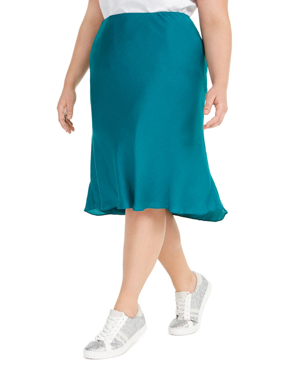 INC International Concepts Womens Plus Size Bias Cut Midi Skirt