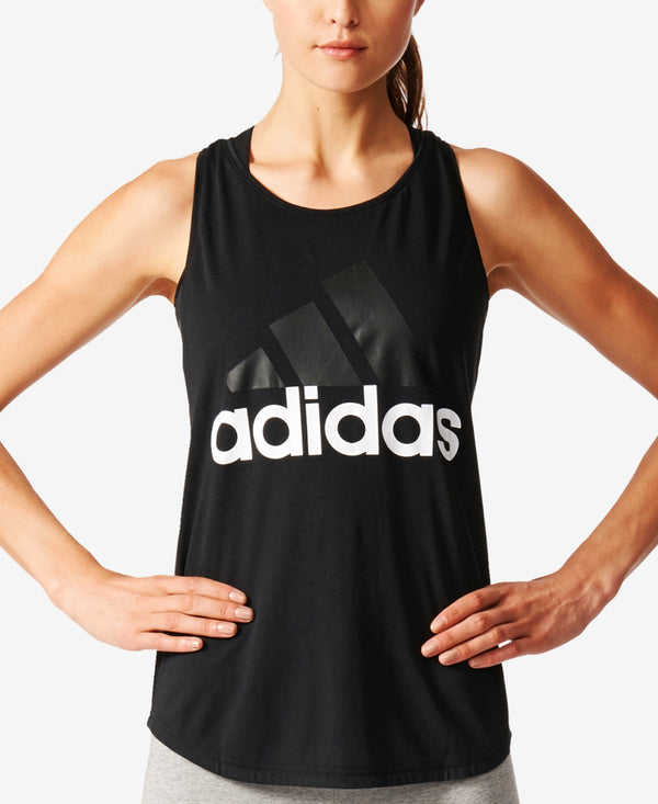 Adidas Womens Linear Logo Climalite Racerback Tank Top