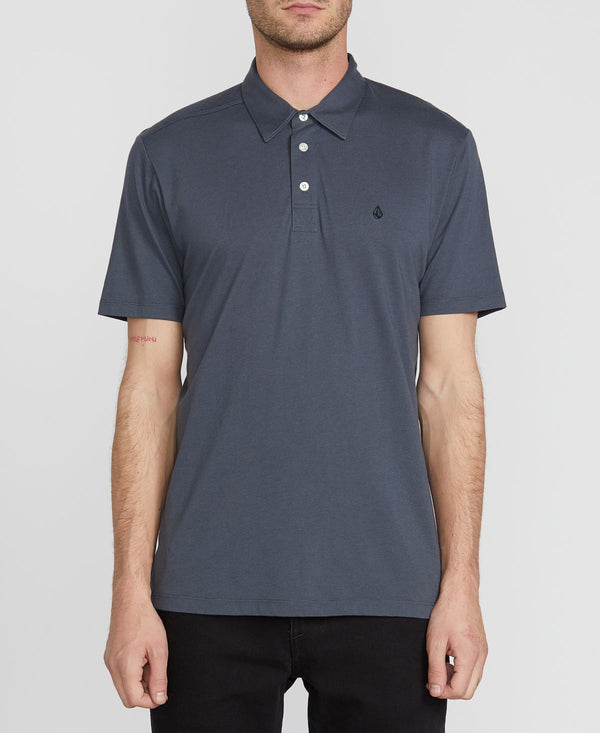 Volcom Mens Banger Short Sleeve Polo Shirt,Charcoal,Medium