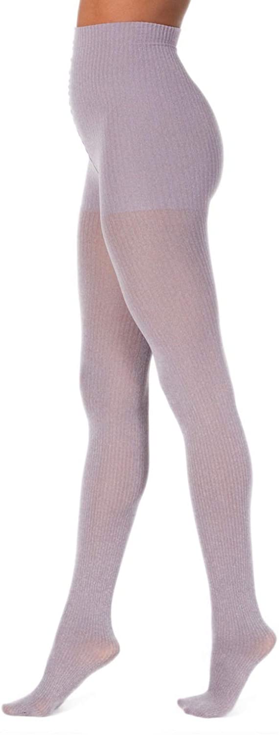 DKNY Womens Ribbed Skinsense Tights Sterling Heather PS