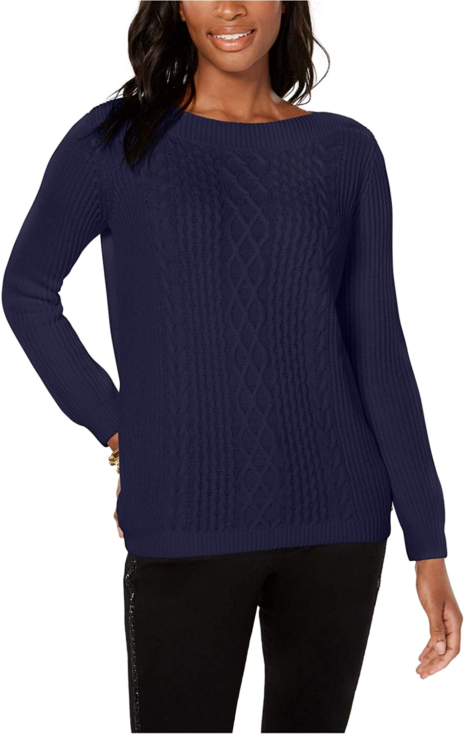 Tommy Hilfiger Womens Cable-Knit Sweater