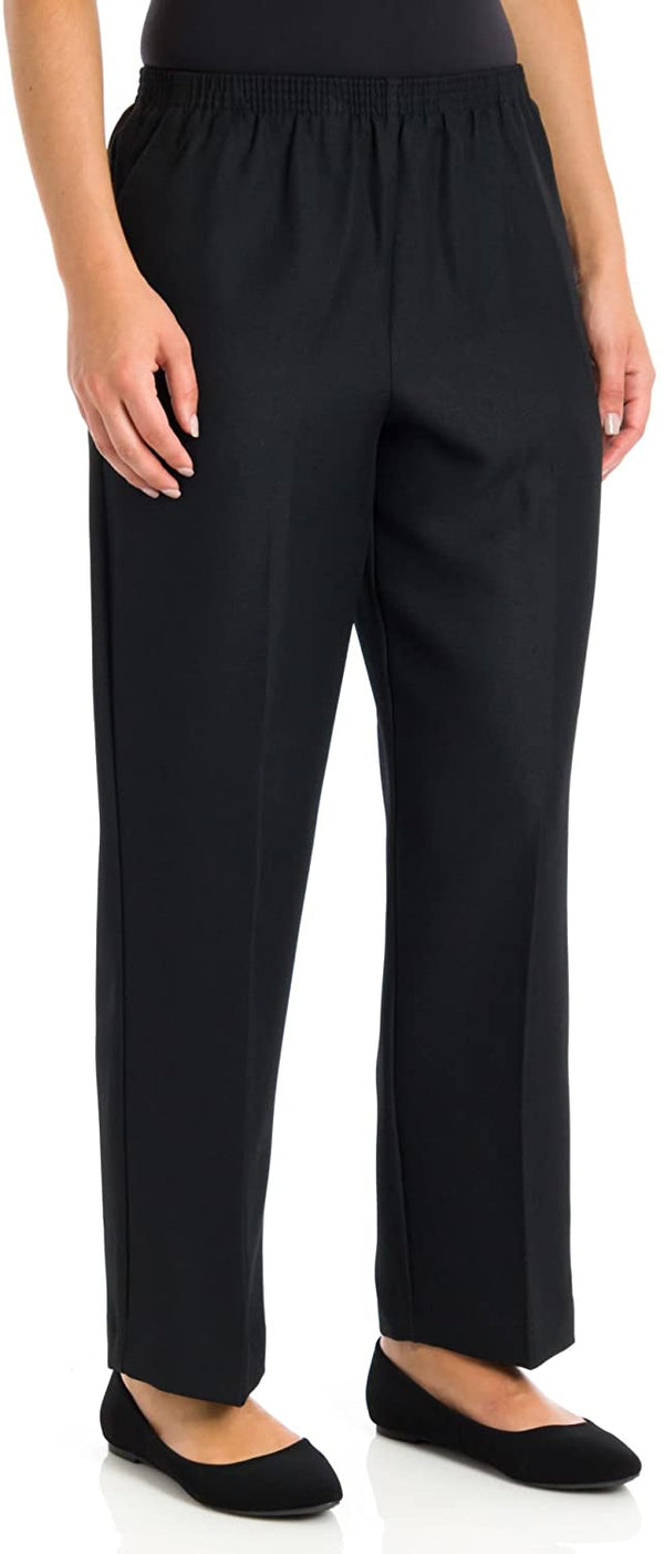 Alfred Dunner Womens Classics Pull On Straight Leg Pants