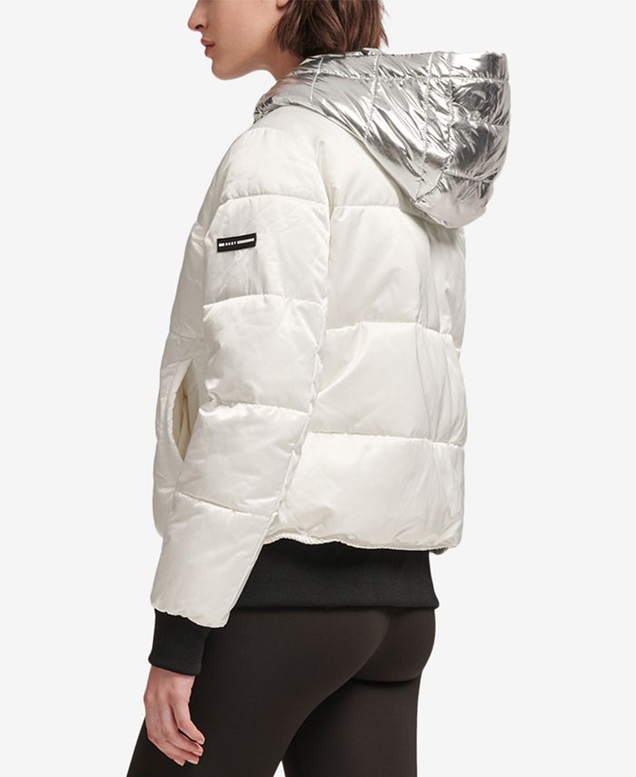 DKNY Sport Metallic-Hood Puffer Jacket