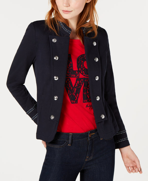 Tommy Hilfiger Womens French Terry Band Jacket