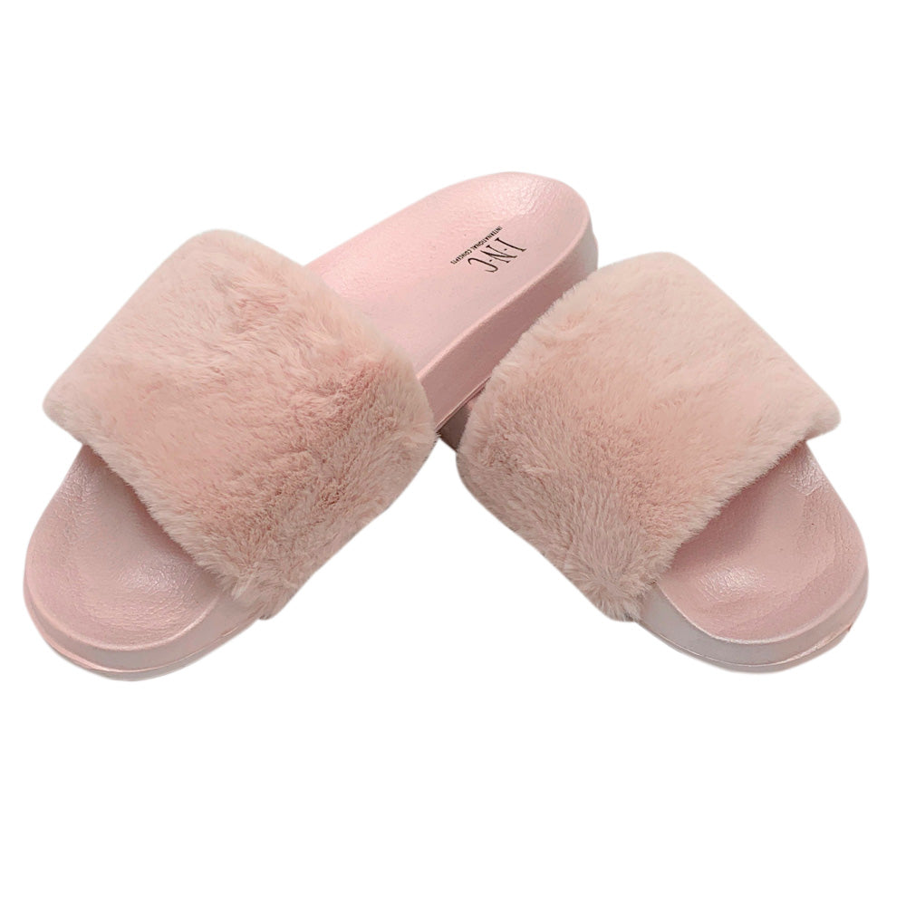 INC International Concepts Womens Faux-fur Slide Slippers