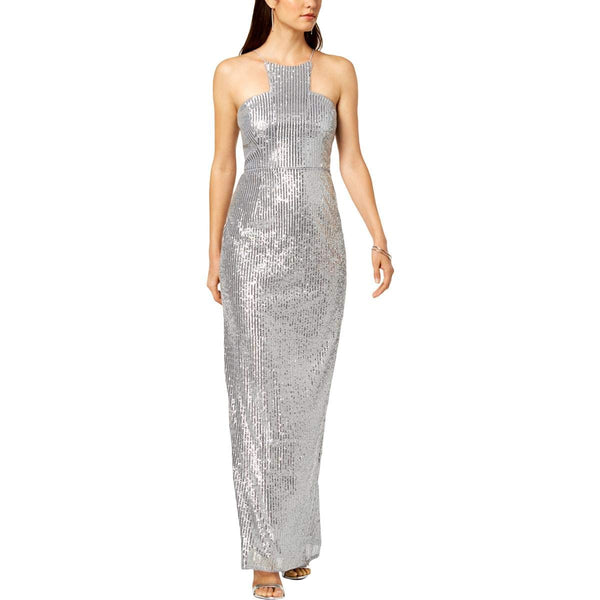 Adrianna Papell Womens Sequin Cutaway Gown